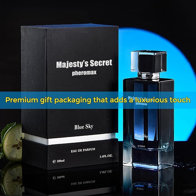 MAJESTY'S SECRET PHEROMAX Pheromone Cologne for Men – Luxury 3.4 fl oz Eau de Parfum Spray with Fresh Woody & Warm Notes, Long-Lasting Pheromone Fragrance Ideal for Office, Date Night, and Gifts