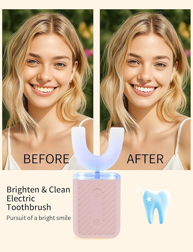 U-Shaped Electric Toothbrush for Adults, Electric Toothbrush with 4 Cleaning Modes