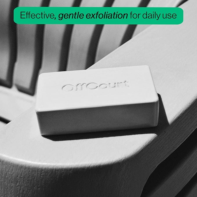 OffCourt Exfoliating Bar Soap – Whole Body, Deep Cleansing and Hydrating Soap for Men & Women - All Skin Types - Non-Drying Bar - Scent of Coconut Water + Sandalwood (5oz, 1 Pack)