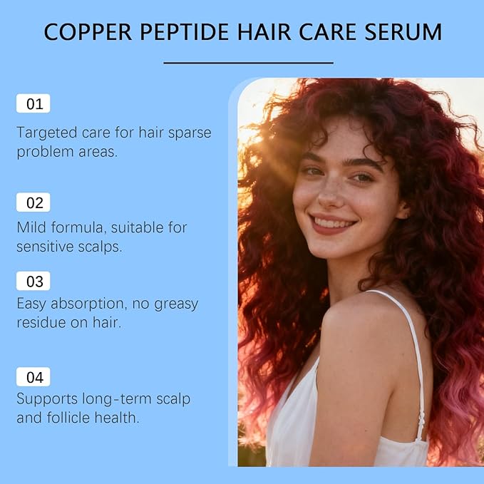 30ml Copper Peptide Hair Serum for Thinning Hair – Biotin & Ginseng Root Extract to Support Scalp Health and Boost Volume