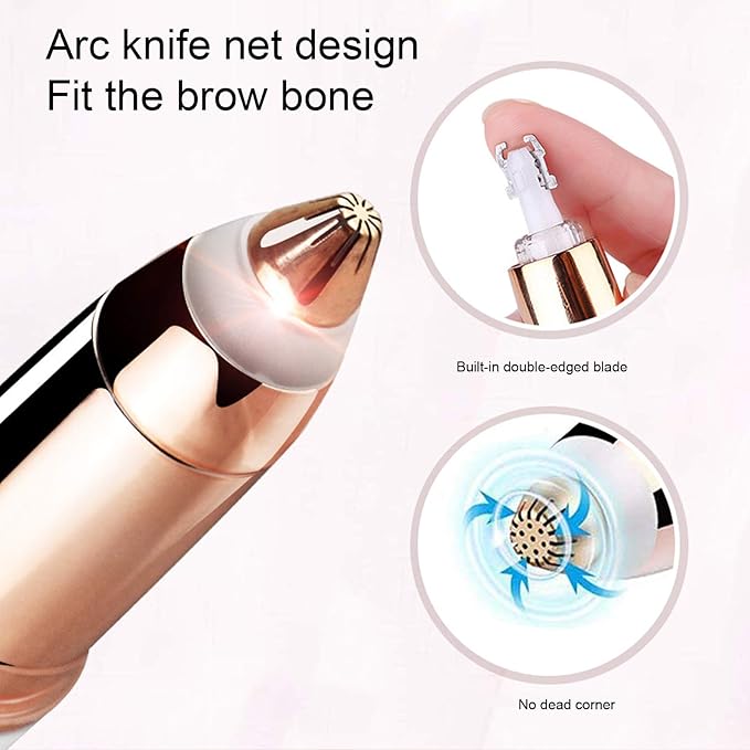 Milltrip Eyebrow Trimmer for Women, Professional Electric Eyebrow Trimmer Portable Eyebrow Shaver Removal Machine (Battery Type)
