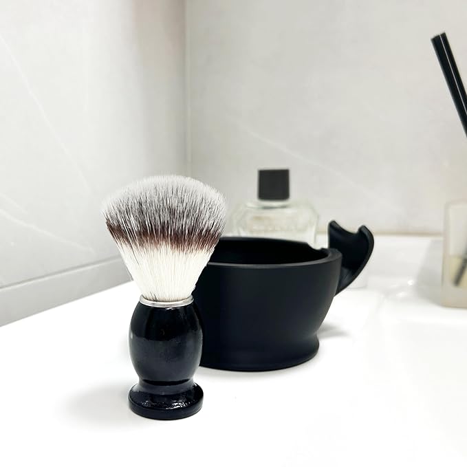 Shaving Brush Set for Men,2 in 1 Shaving Brush Set Includes Synthetic Shaving Brush and PLA Shaving Bowl (Set1)