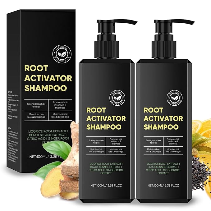 2 Pack Root Activator Shampoo for Men,Hair Growth Shampoo for Hair Loss and Thinning Hair,Thickening & Nourishing for All Hair,Natural Formula for Men and Women