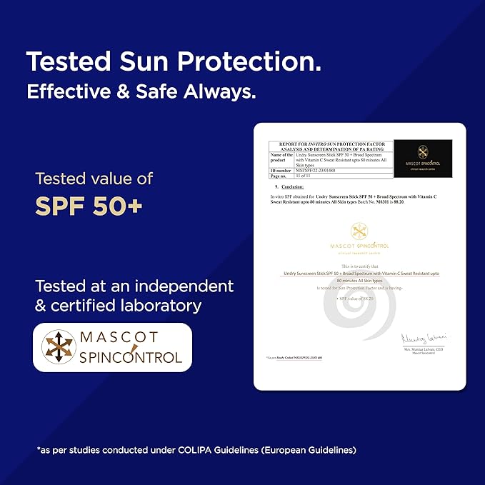 Sunscreen Stick with Vitamin C; Sunscreen SPF 50 for Face for Women & Men; Sun Protection & UV Protection with Hydration & Nourishment (Sunscreen Stick 13gm/0.4 Oz)