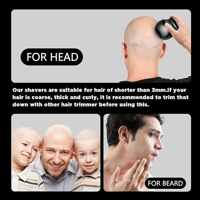 Head Shavers for Bald Men Waterproof Electric Razor Electric Shaver for Men Rechargeable Bald Head and Face Shaver Cordless Razor Wet/Dry Shaving with LED Display with Type-C Charge