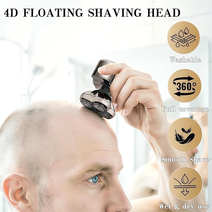 3 Pack Shaver Pro 4 Replacement Heads Compatible with Skulls Pitbulls Series,Gold PRO/Silver PRO/Platinum PRO/Butterfly Kiss PRO Head Shavers,Electric Shaver & Head Shaver Replacement Blade