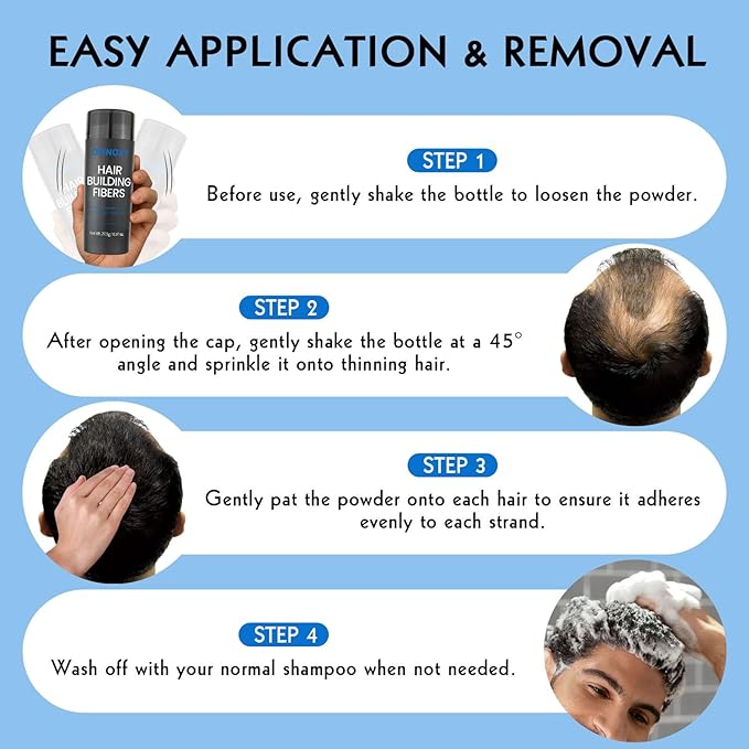 Hair Fibers for Thinning Hair - Hair Building Fibers for the Appearance of Thicker, Fuller Hair, Hair Thickening Fibers for Men and Women - Easy to Apply & Remove, 27.5g/ 0.97oz (Dark Blonde)