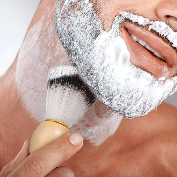 4pcs Soft Beard Shaving Brush Wood Handle Shave Accessory for Men for Beard Styling and Rich Creation Reliable Barber and Home Use