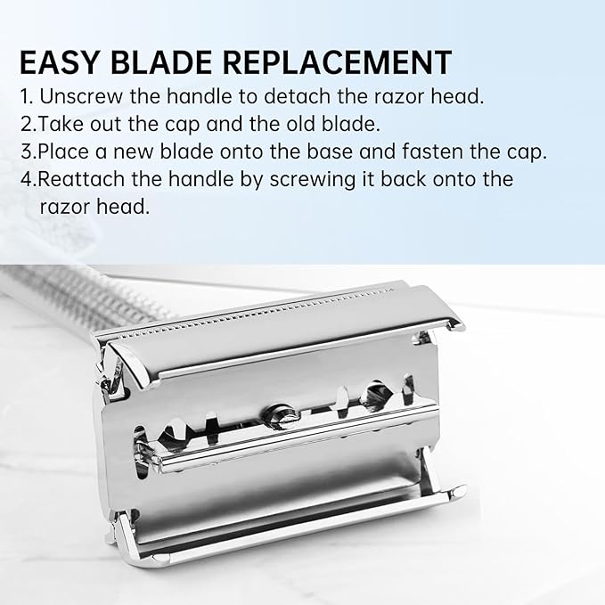 Double Edge Safety Razor Blades for Van Der Hagen, 30× Replacement Razor Blades Refills, Stainless Steel Razors Blade Refills, for Men's Safety and Straight Razors, Precise and Clean Shave, Only Blade