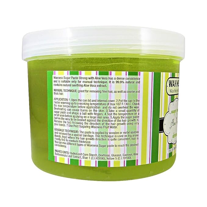 Waxness Wax Necessities Natural Strong Sugar Paste Aloe Vera 1.65 Pound