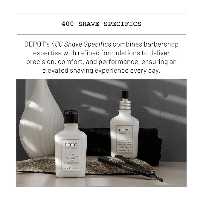 DEPOT No. 408 Moisturizing After Shave Balm 100ml – Fresh Black Pepper, Black Tea & Oat Extract for Sensitive Skin, Reduces Redness, Hydrates & Soothes Post-Shave