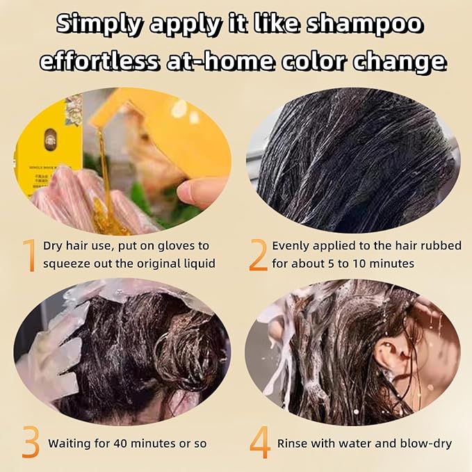 Nourishing Plant-Based Hair Color, Tinte Capilar Nutritivo A Base De Plantas, Long-Lasting & Natural Hair Color Shampoo For Gray Coverage, Minimizing Frizz, For Men & Women (Dark Brown)