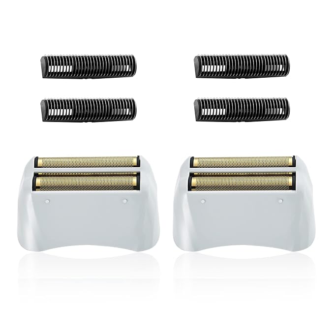 2 Pack Pro Shaver Replacement Foil and Cutters Compatible with andis 17150(TS-1)/17155/17200 Shaver ProFoil Lithium Replacement Golden