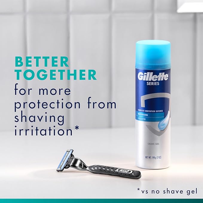 Gillette Mach3 Razor for Men, 1 Razor Handle + 2 Blade Refills