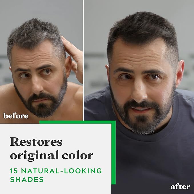 Just For Men Shampoo-In Color (Formerly Original Formula), Mens Hair Color with Keratin and Vitamin E for Stronger Hair - Ash Brown, H-20, Pack of 2