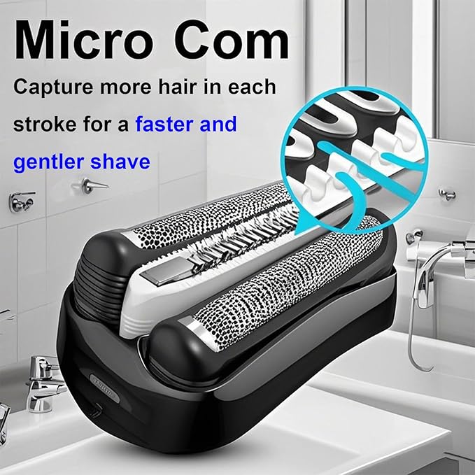 32B Series 3 Replacement Head for Braun ProSkin Electric Shaver, Compatible with Braun Foil Shaver 3000s 3010s 3020s 3030s 3040s 3050cc 3070cc 3080s 3090cc 320 330 340 350cc (2 Pack)