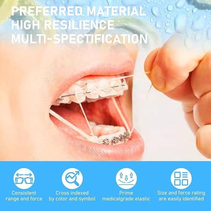 Orthodontic Rubber Bands for Braces 1/4'' Heavy 6.5 oz, 1000 Pcs Dental Intraoral Elastic Bands