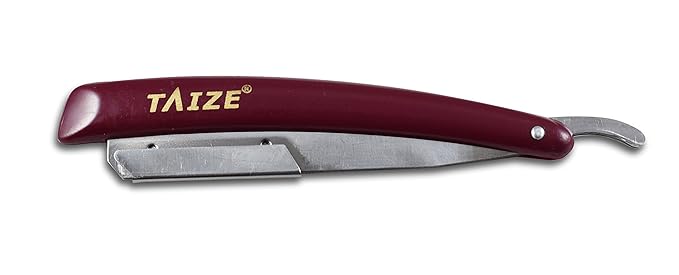 TAIZE - Straight Edge Razors -Professional Barber-Percent Stainless Steel Burgundy - 5''