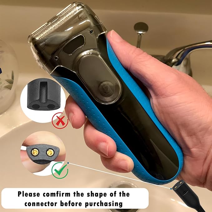 12V Charger for Braun Series s3 s5 s6 s7 s8 s9 Shaver, Charger Cord Wall Power Adaptor Replacement Compatible with Braun Beard Trimmer Electric Razor 5544 Z20 5513 310s 3040s