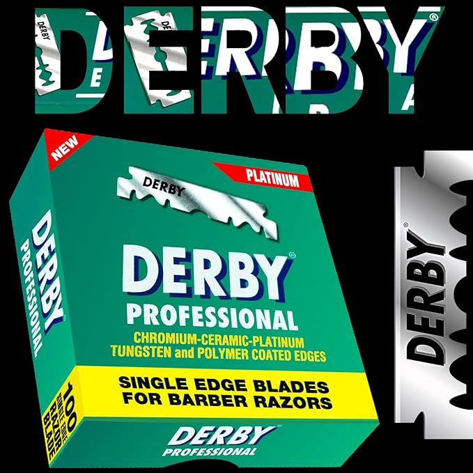 ABS Derby Professional Single Edge Razor Blades for Straight Razors and Shavettes – Barbershop-Quality Sharp, Smooth Shaving Refills – American Beauty Supply (Pack of 100b)