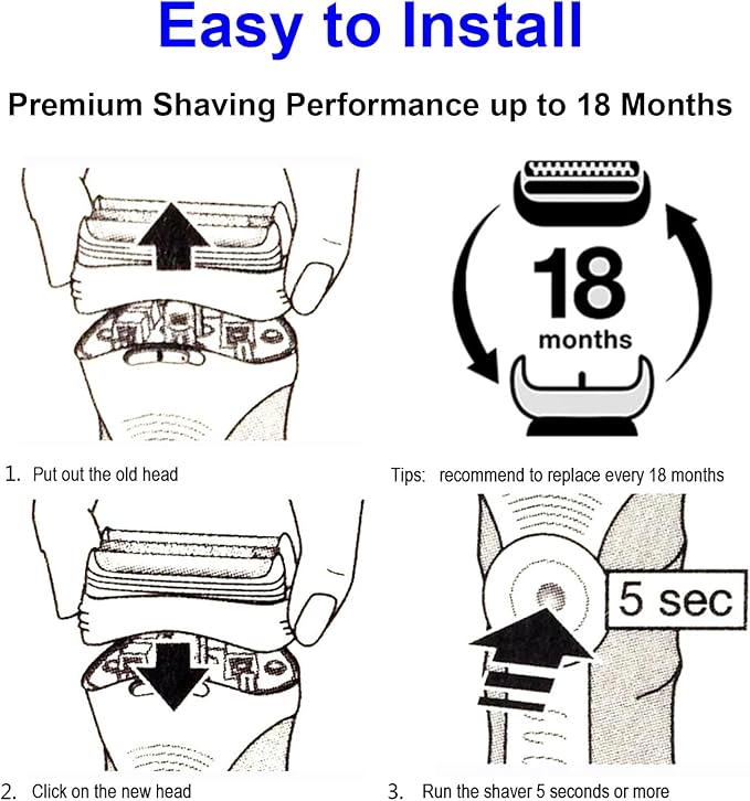32B Series 3 Replacement Head for Braun ProSkin Electric Shaver, Compatible with Braun Foil Shaver 3000s 3010s 3020s 3030s 3040s 3050cc 3070cc 3080s 3090cc 320 330 340 350cc (2 Pack)