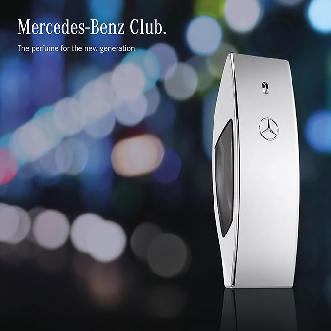 Mercedes Benz Club Cologne for Men - 3.4 Fl Oz - Eau De Toilette Perfume Spray for Man - Woody & Musky Scent - Luxury Long Lasting Fragrance with Notes Of Grapefruit, Cardamom & Earthy Dry wood
