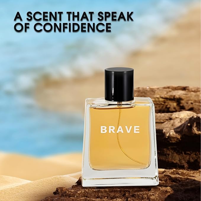 Men’s Cologne Brave Original Natural Spray Eau De Toilette,Long-Lasting Scent Perfume for Men Elegant Bottle - Great Holiday Gift, 3.4 Fl Oz/100 Ml