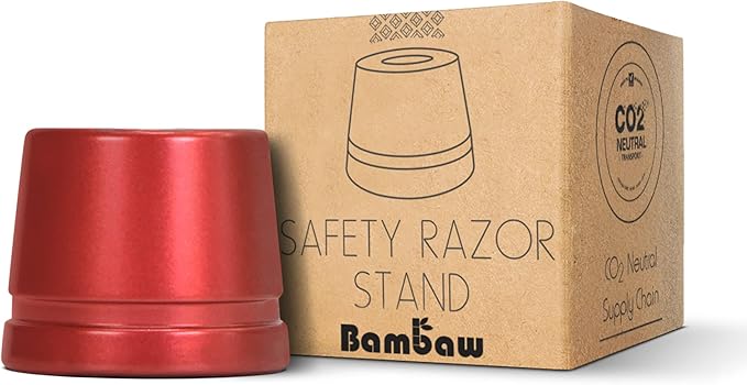 Bambaw Red Safety Razor Stand | Razor Holder for Men | Shaver Holder Stand does not fit all Safety Razors | Double Edge Safety Razor Stand | Safety Razor Holder Stand | Single Razor Stand