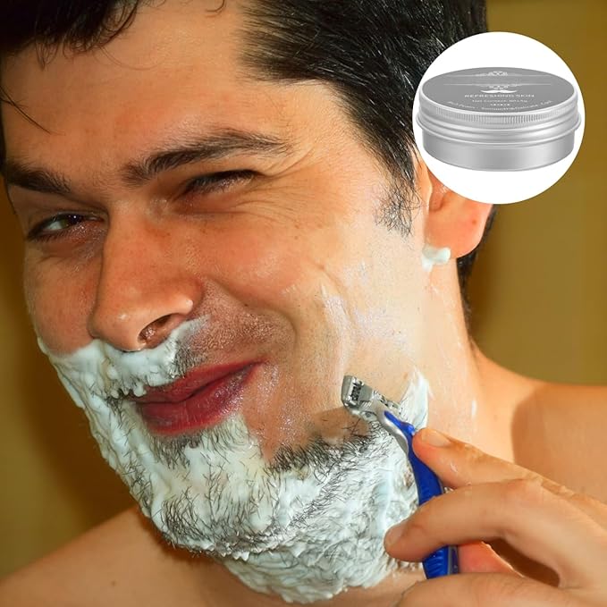 FOMIYES Men Shaving Soap Bar Mint Shave Soap for Beard Peppermint Shaving Cream Alternative Travel Size 2.75 Inch Lightweight