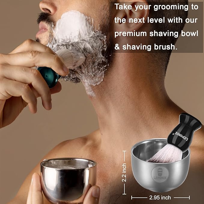 Mens Shaving Kit, The Ultimate Secret Santa Gift Set - Include Shaving Soap, Brush, Cream & Bowl – Premium Aftershave Christmas Gift Set for Him, Husband, Boyfriend – Ideal Grooming Essentials