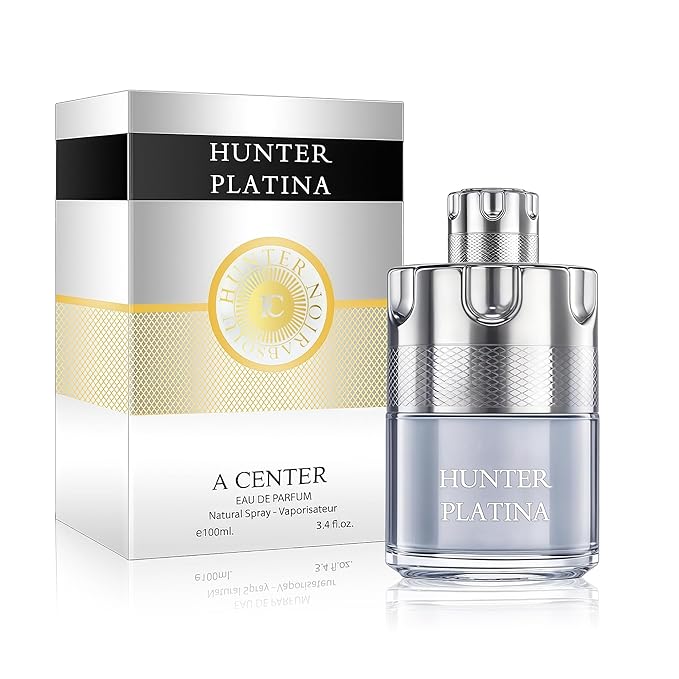 Men's Cologne Eau De Parfume Natural Spray Hunter Platina Perfume with Woody Floral & Fruity Masculine Scent 3.4 Fluid Ounce Long Lasting Fragrance