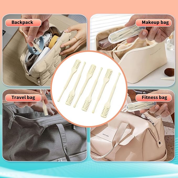360°Manual Nose Hair Trimmer, Dual-Blade Manual Trimmer for Women Men Double Sided Nose Hairs Remover Tool (Beige,12 PCS)