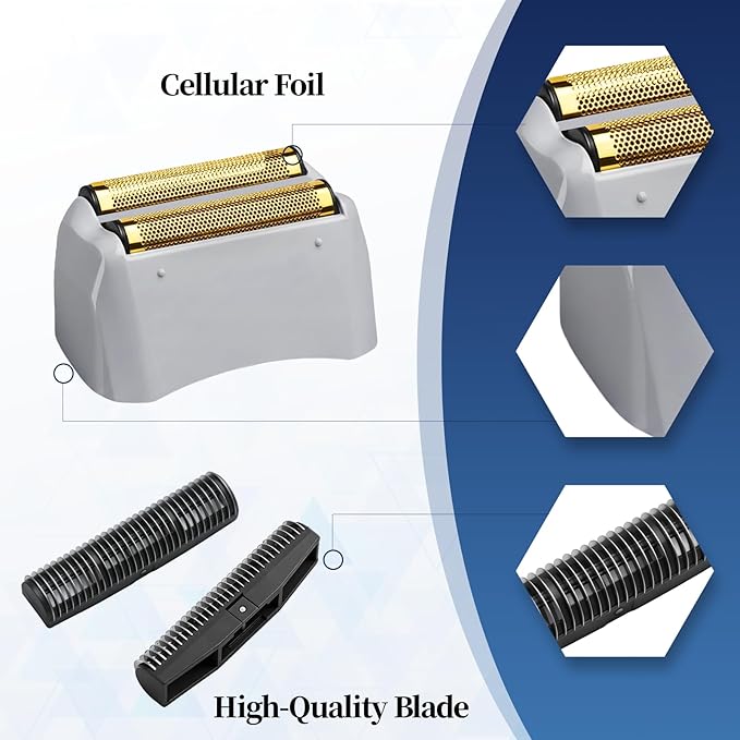 4 Pack Pro Shaver Replacement Foil and Cutters Compatible with andis No.17150/17155/17200 Shaver Foil Replacement