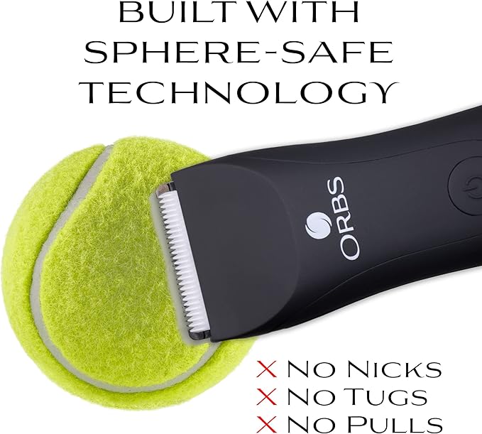 Orbs™ Electric Trimmer for Men, Premium Ball Trimmer/Shaver for Men, Waterproof Groin and Body Shaver Groomer, Replaceable Ceramic Blade Heads,100 Min Battery Life