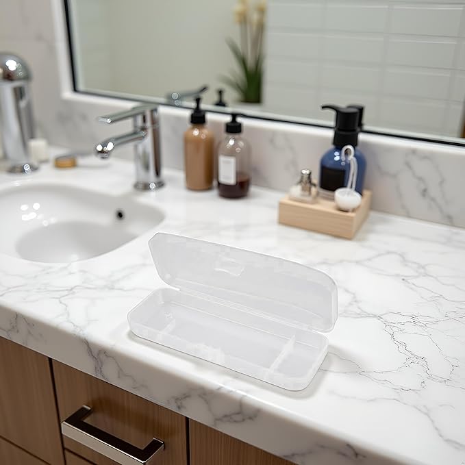 Transparent Transparent Shaving Box for Shaver Razor, Razor Protector Plastic Box Cover Container Storage for Manual Razor System, Shaving Accessories, Razor and Brush Stands, Shave and Hair Removal