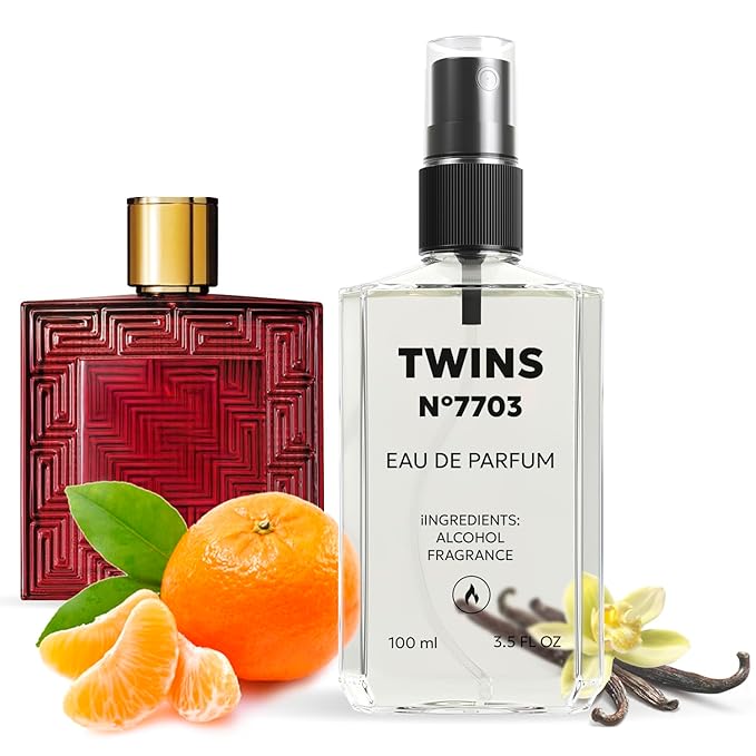 TWINS Impression of Eros Flame | Perfume for Men Eau de Parfum | No.7703 | 3.4 Fl Oz / 100 ml