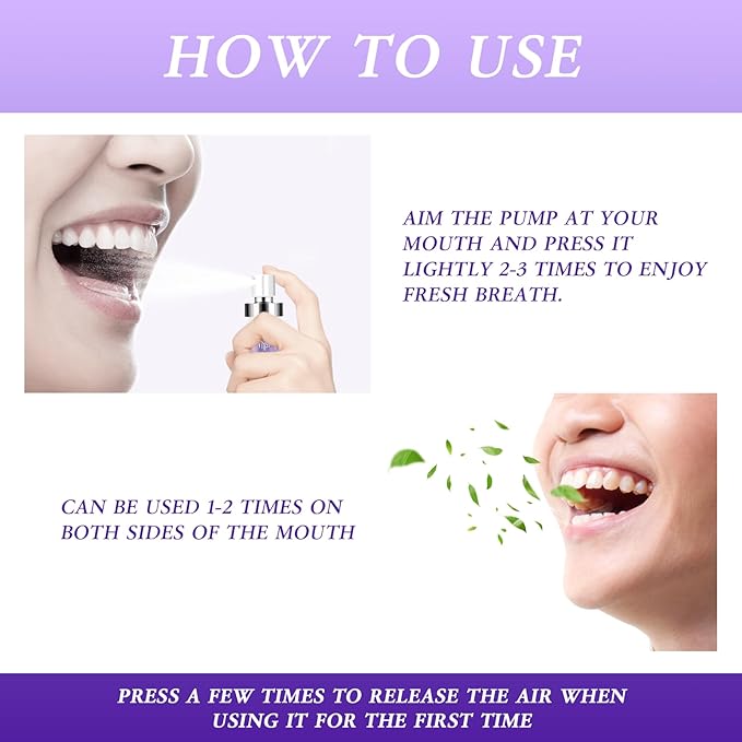 PEGO Oral Breath Spray,Mouth Spray Breath Fresheners,Dry Mouth Spray,Sugar-Free,Portable Long Lasting Refreshing,Fights Bad Breath for Adults,pH Balanced,Travel Size(Grape Flavor*2Pack)
