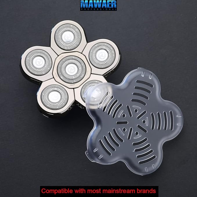 Universal 6 Blades Head Shaver Replacement Heads Compatible with Freedom Gold Shaver and Some Brands.