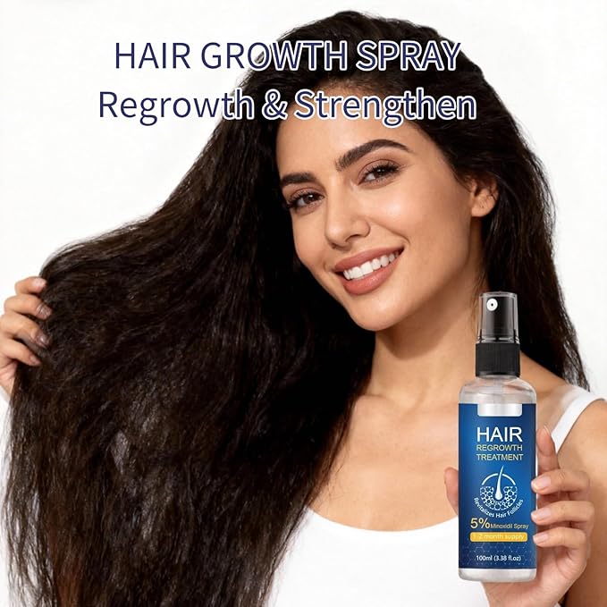 5% Minoxidil Hair Growth Serum Spray for Men & Women, Hair and Scalp Regrowth Treatment, Hair Loss Prevention & Hair Thickening Support