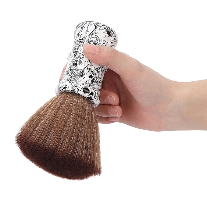 Barber Brush Neck Duster, Hair Shaving Brush Soft Nylon Broken Hair Shave Brush with Wooden Handle for Men
