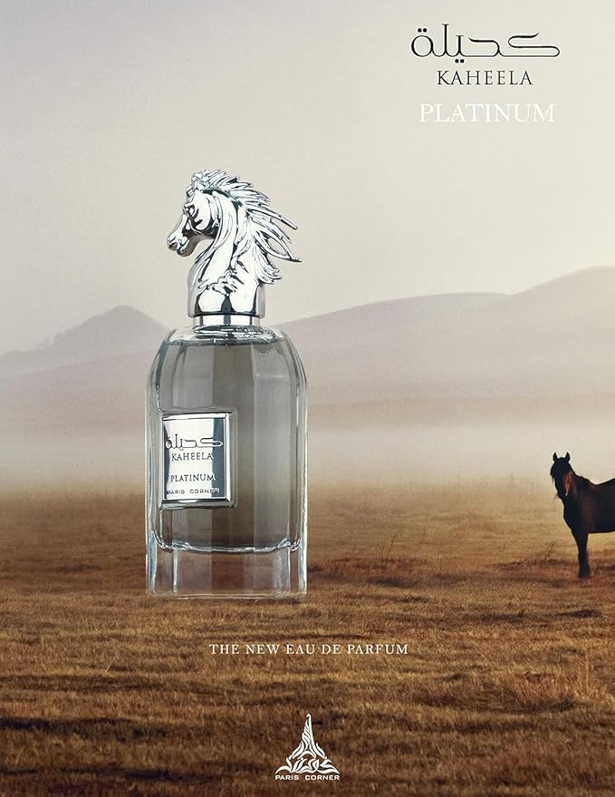 Paris Corner | Kaheela Platinum Eau De Parfum EDP 3.4 Fl Oz | Cologne for Men with Bergamot, Coconut & Tonka Bean | Sophisticated Flowery-Woodsy Scent | Elegant Gift for Him