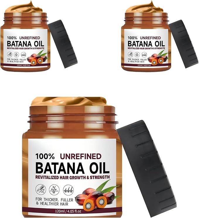 Batana Oil Hair Growth Cream Conditioner – Organic Natural Formula from Honduras for Thicker, Fuller Hair – Promotes Growth & Helps Prevent Hair Loss for Men & Women,3PCS