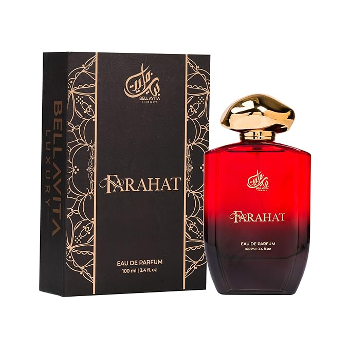 Bella Vita Luxury FARAHAT Unisex Fragrance | EDP Perfume for Men and Women | Amber Top Note | 100 ml pack | 3.4 Fl. Oz. | Woody and Amber notes | Gift for Men and Women | Eau de Parfum
