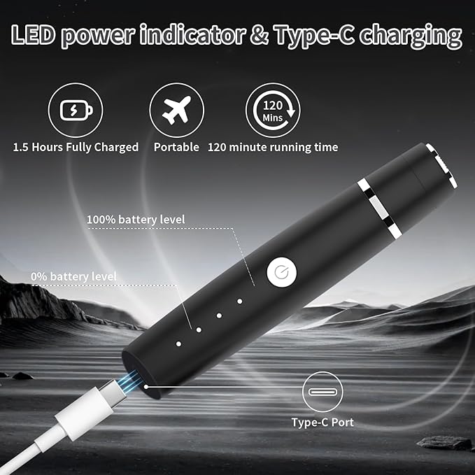 Nose Hair Trimmer for Men and Women, Eyebrow Trimmer, Electric Shaver Razor 3 in 1, Portable, Waterproof and Rechargeable for Ears, Face, Legs (Black)