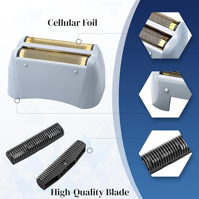 1 Pack Pro Shaver Replacement Foil and Cutters Compatible with andis No.17150/17155/17200 Shaver ProFoil Lithium Replacement Golden