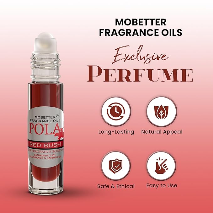 MOBETTER FRAGRANCE OILS Pola Red Rush Cologne Body Oil for Men (10ml Roll On)