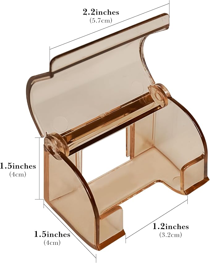 LUEXBOX 2 Pack Razor Holder with Cover for Shower Wall, Self Adhesive Razor Stand Shaver Organizer, Plastic Razor Hanger Hooks Compatible with Fusion 5 Proglide, Mach 3 Classic (Clear Brown)