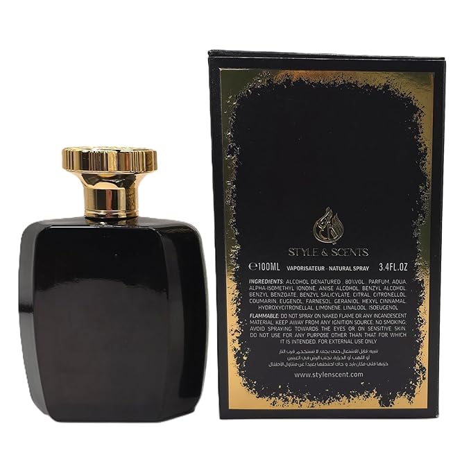STYLE & SCENTS AL SHURUQ Eau de Parfum for Men 100ml – Spicy Woody Perfume with Cardamom, Cumin, Rose, Patchouli & Musk – Long-Lasting 18–24h – Made in UAE (MDO009)