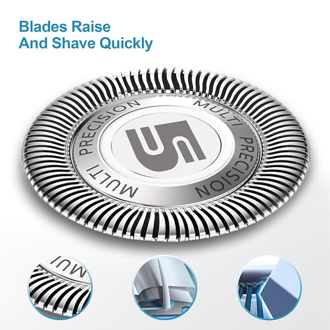 SH50 Replacement Heads for Philips Norelco 5000 Series with Blade Retaining Rings 3-pc Pack