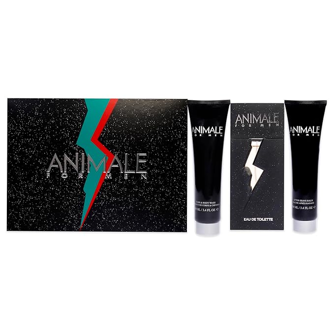 Animale By Animale Parfums For Men. Set-edt Spray 3.3 oz & Aftershave Balm 3.4 oz & Body Wash 3.4 oz